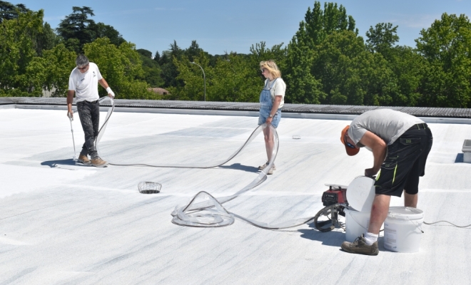 Cool roof sur membrane bitumineuse à Bordeaux